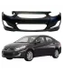 Bumper delantero Hyundai Accent 2011 2012 2013 2014, de frente y muestra carro gris