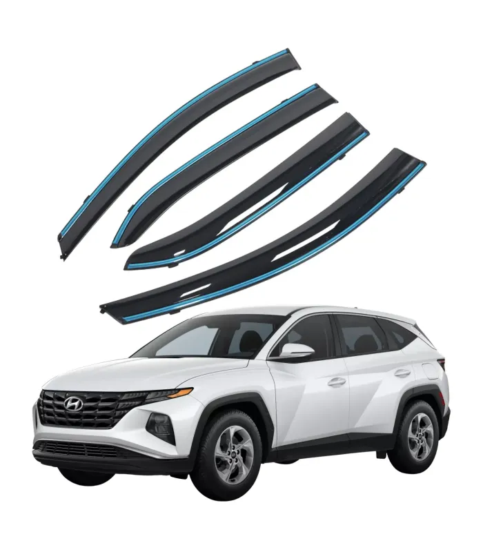 Viseras de puerta rain guards para Hyundai Tucson 2022 2023 2024 2025 2026, muestra SUV