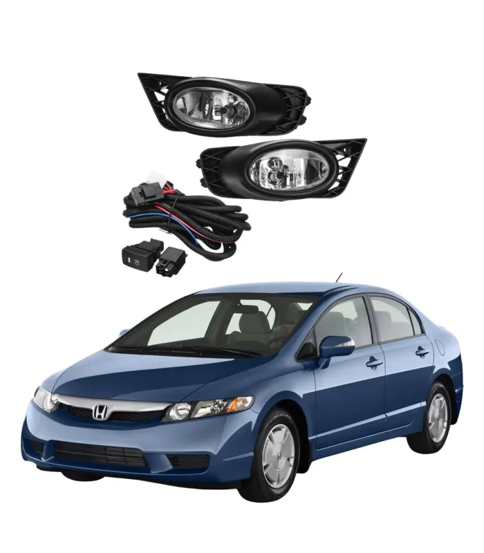 Kit Halogenos Faros Antiniebla Honda Civic 2009 2010 2011 Tipo Americano HD-037, muestra carro