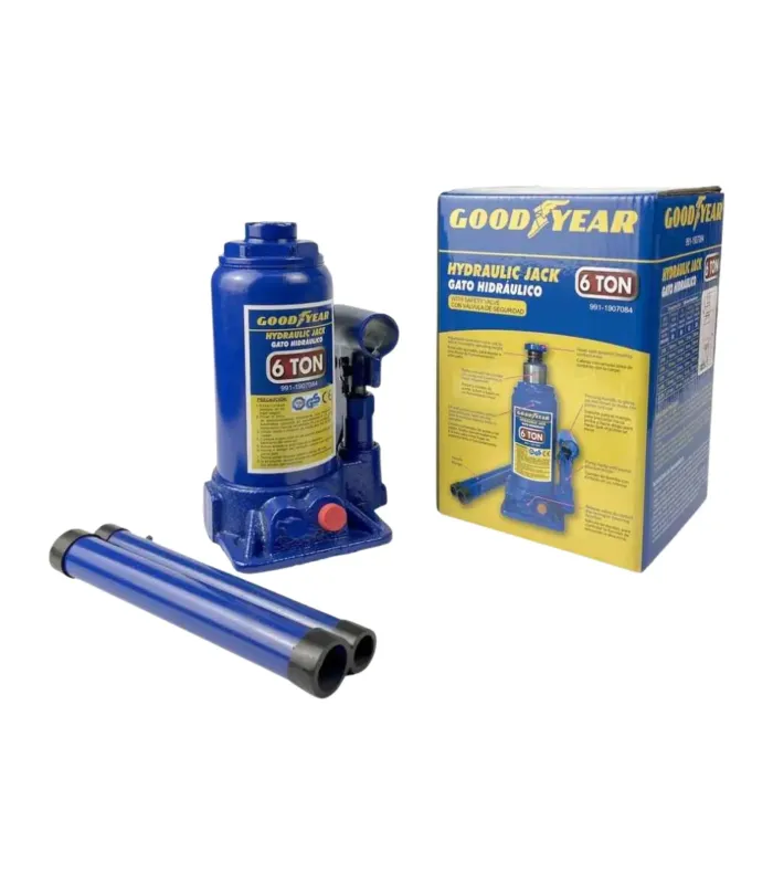 Gato Hidráulico Goodyear 6 Ton | Botella con Válvula Seguridad | 24h SD
