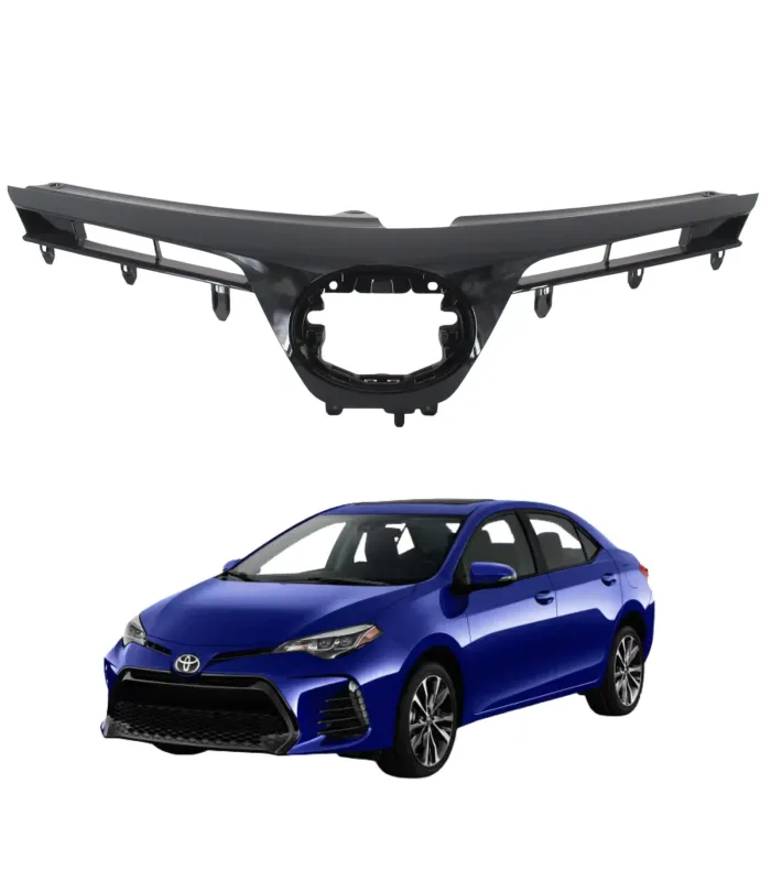 Parrilla Superior Garnish Toyota Corolla SE XSE 2017 2018 2019, muestra carro azul
