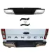 Bumper Trasero Ford Ranger 2012 a 2022 T6 T7 T8 Cromado, presenta camioneta con el bumper instalado