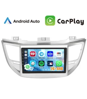 Combo Radio Pantalla QLED 9 pulgadas Hyundai Tucson 2016 2017 2018 con marco canbus cámara reversa e instalación