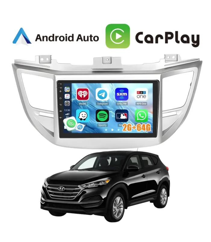 Combo Radio Pantalla QLED 9 pulgadas Hyundai Tucson 2016 2017 2018, presenta SUV Tucson