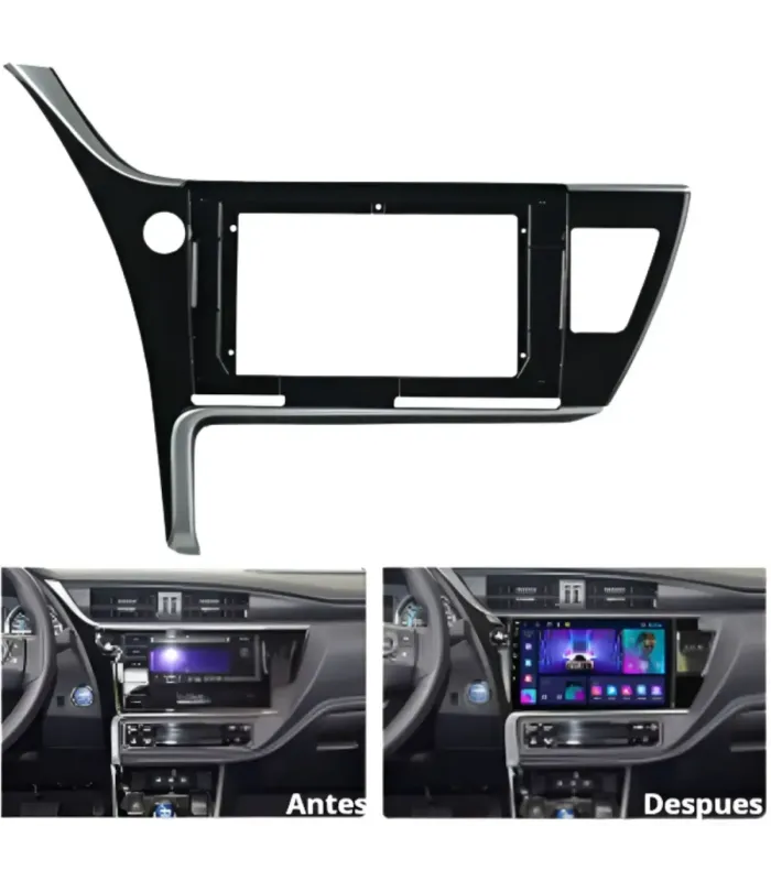 Combo Multimedia 10 Pulgadas QLED Toyota Corolla 2017-2019 Apple CarPlay Android Auto Cámara de Reversa