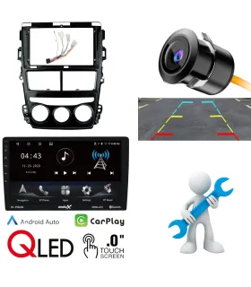 Combo Multimedia Toyota Yaris 2018-2022 incluye Pantalla 9 Pulgadas QLED CarPlay