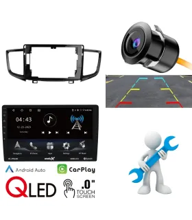 Combo Multimedia Premium Honda Pilot 2016-2018 Pantalla 10 Pulgadas QLED Apple CarPlay Android Auto Cámara Reversa AHD