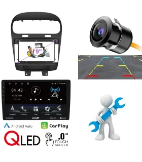 Combo Multimedia Dodge Journey 2011-2020 Radio 9 Pulgadas QLED Android 12 Apple CarPlay Camara AHD e Interfaz Canbus