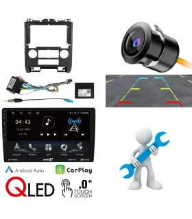 Combo Multimedia Ford Escape 2008-2012 Radio 9 Pulgadas QLED Android 12 Apple CarPlay Camara AHD