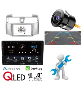 Combo Multimedia Toyota 4Runner 2010-2023 Radio Onelux 9 Pulgadas QLED Android 12 Apple CarPlay Android Auto Cámara Reversa AHD