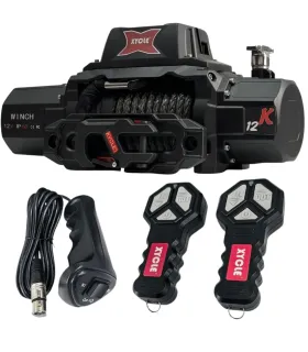 Cabrestante Eléctrico XYCLE 12000 Lbs 12V Impermeable IP68 con Cuerda Sintética de 1/2 pulgada y Control Remoto Inalámbrico