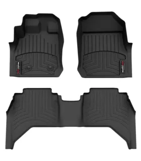 Alfombras WeatherTech FloorLiner para Isuzu D-Max 2012 a 2020 Doble Cabina Negras 441700-1-2