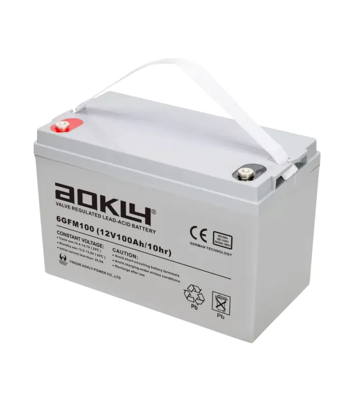 Batería de Gelatina 100 Amperios 12V AOKLY 6GFM100G Ciclo Profundo Sistemas Solares Inversores Garantía 60 Meses