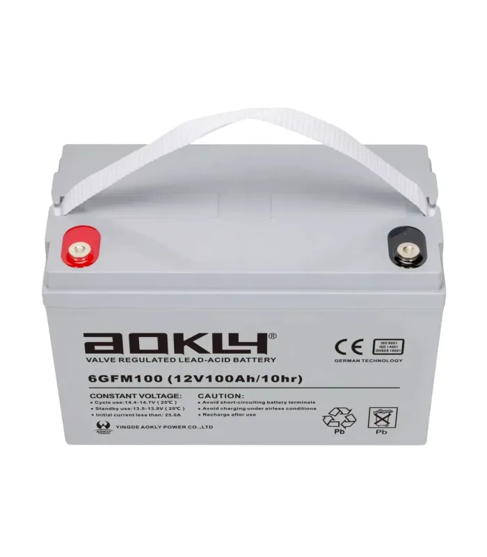 Batería de Gelatina 100 Amperios 12V AOKLY 6GFM100G Ciclo Profundo Sistemas Solares Inversores