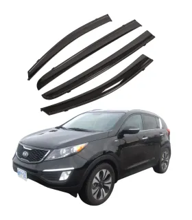 Juego de Viseras Guardalluvia con Ribete Niquelado para Kia Sportage años 2011 2012 2013 2014 2015 Ahumadas con Cromo