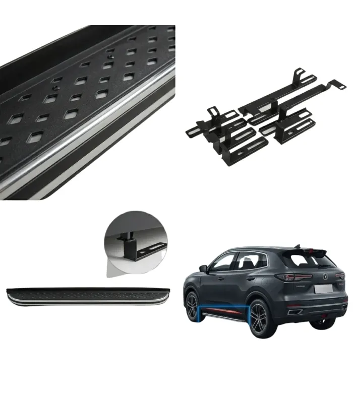 Estribos Laterales Changan CS55 Plus 2022-2024 Aluminio Antideslizante muestra trasera