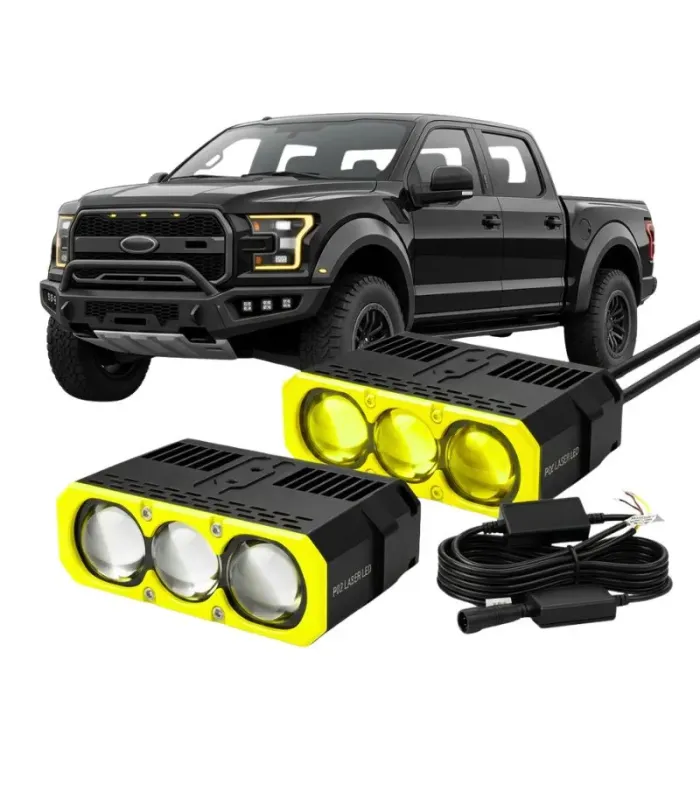 Foco Proyector Focus LED P02 Laser 210W 60000 Lumenes Luz Auxiliar LED Blanca 6000K para Autos Motos Off Road IP68