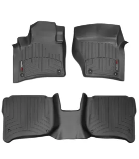 Alfombras WeatherTech FloorLiner 1ra y 2da Fila para Porsche Cayenne 2011-2018 Proteccion Laser Negro