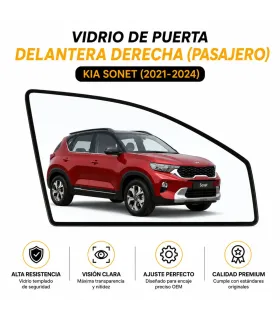 Cristal lateral de puerta Kia Sonet 2021 2026 vidrio templado Derecho Delantero (pasajero)