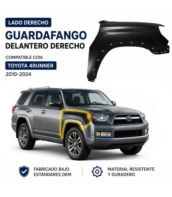 Guardalodo delantero Toyota 4Runner 2010 2024 quinta generacion