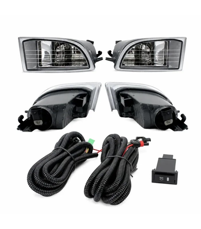 Kit completo de luces de niebla halógenas para Toyota Prado años 2003 a 2009, muestra el kit completo.