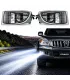 Kit completo de luces de niebla halógenas para Toyota Prado años 2003 a 2009, muestra carretera iluminada.