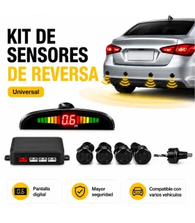 Sensores de reversa universales set de 4 con pantalla digital y alerta audible para vehículos