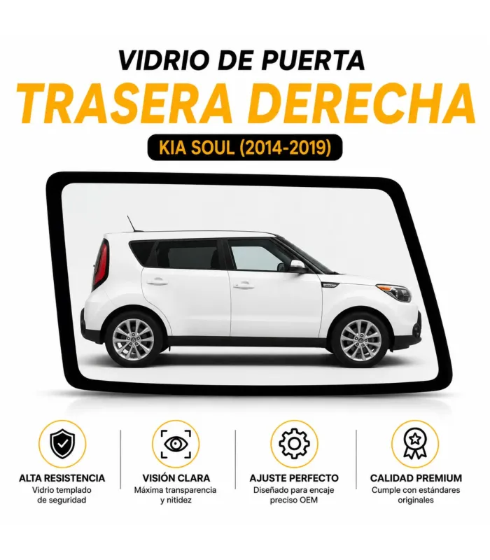 Vidrios de puertas Kia Soul 2014 2019 cristales laterales