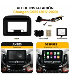 Kit Panel Fascia Marco Instalacion para Radio Android Pantalla 9 Pulgadas Changan CS55 2017-2020