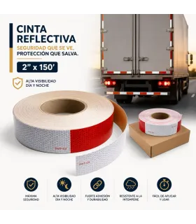 Cinta de seguridad reflectiva para remolques y señalización