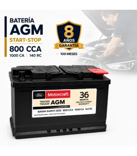 Batería AGM Motorcraft BAGM-94R H7 Grupo 94R Start Stop 800 CCA Garantía 100 meses