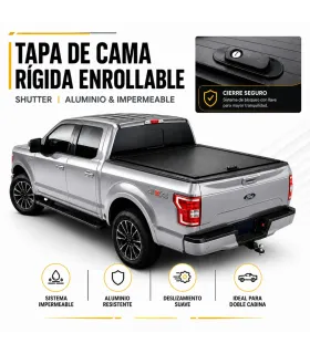 Tapa de cama de aluminio impermeable para pickup doble cabina