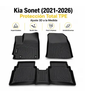 Alfombras impermeables Kia Sonet con borde alto y ajuste a la medida