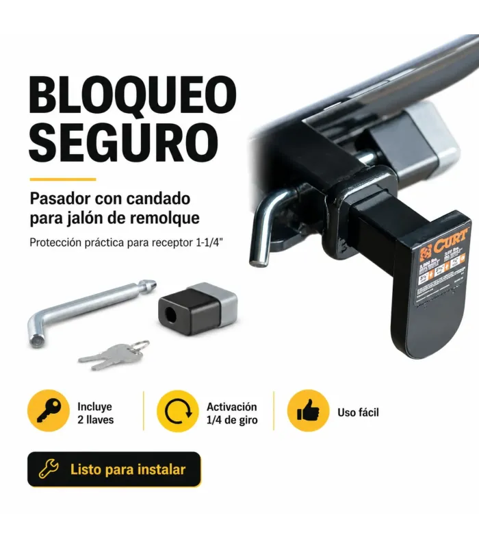 Candado de seguridad para enganche de remolque CURT