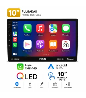 Radio Multimedia Onelux 10 Pulgadas Pantalla QLED Apple CarPlay Android Auto Sistema Android 12 OX-R1060Q
