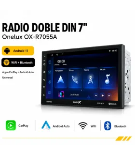 Radio Doble DIN Onelux 7 Pulgadas Pantalla IPS Sistema Android 11 WiFi Bluetooth OX-R7055A Universal