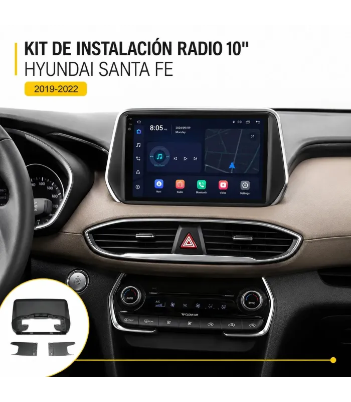 Kit de instalación Santa Fe validar tablero radio original y conectores