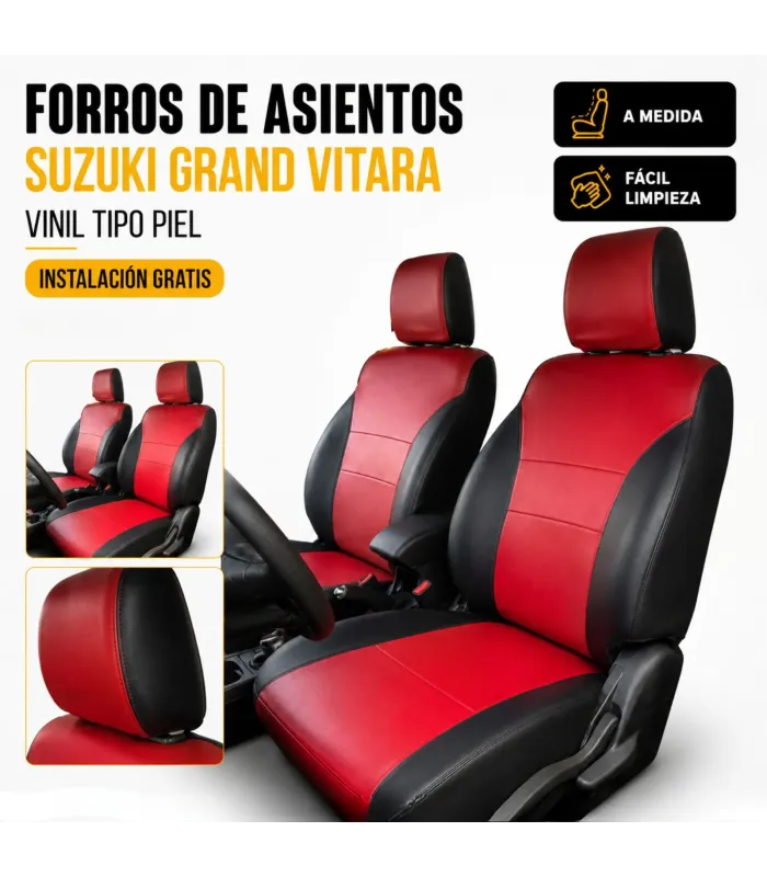 Forros de asientos Suzuki Grand Vitara color sólido o combinado