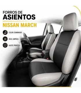 Forros de asientos Nissan March en leatherette vinil tipo piel