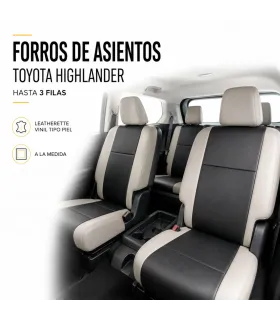 Forros de asientos Toyota Highlander en leatherette vinil tipo piel