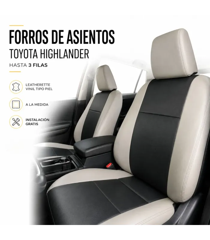 Forros a la medida Toyota Highlander hasta 3 filas