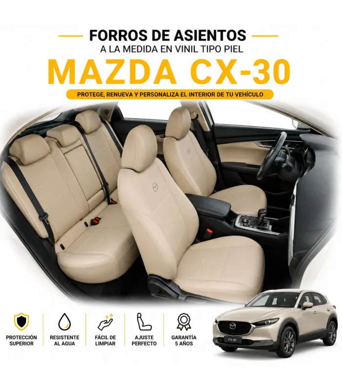 Forros a la medida Mazda CX-30 primera y segunda fila