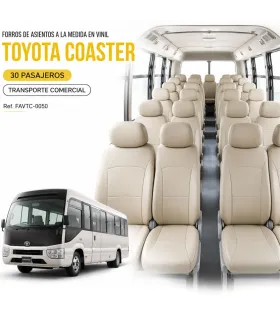 Forros a la medida Toyota Coaster transporte comercial