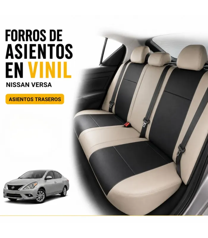 Forros de asientos a la medida en leatherette vinil para Nissan Versa