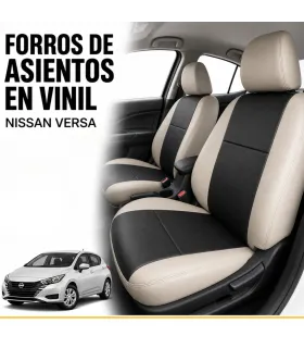 Forros de asientos a la medida en leatherette vinil para Nissan Versa