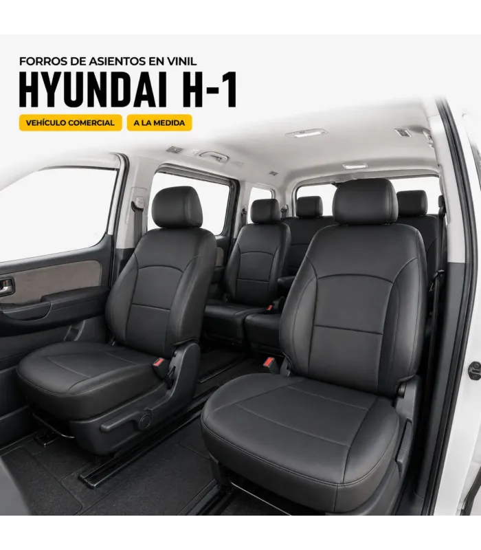 Interior Hyundai H-1 con forros de asientos leatherette a la medida