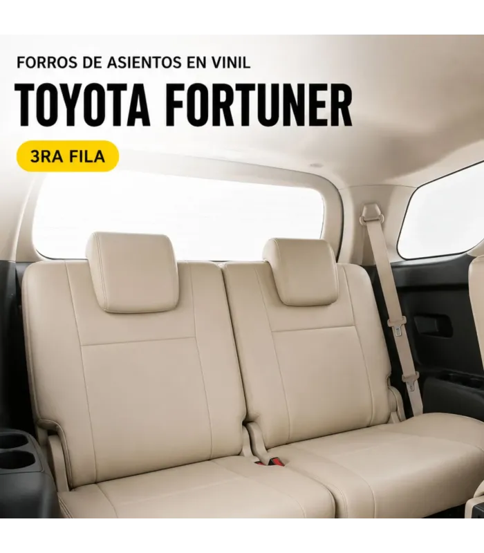 Interior Toyota Fortuner con forros de asientos leatherette a la medida
