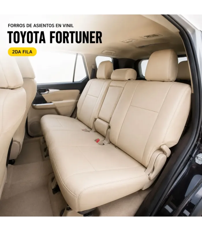 Forros Toyota Fortuner vinil tipo piel hasta 3 filas