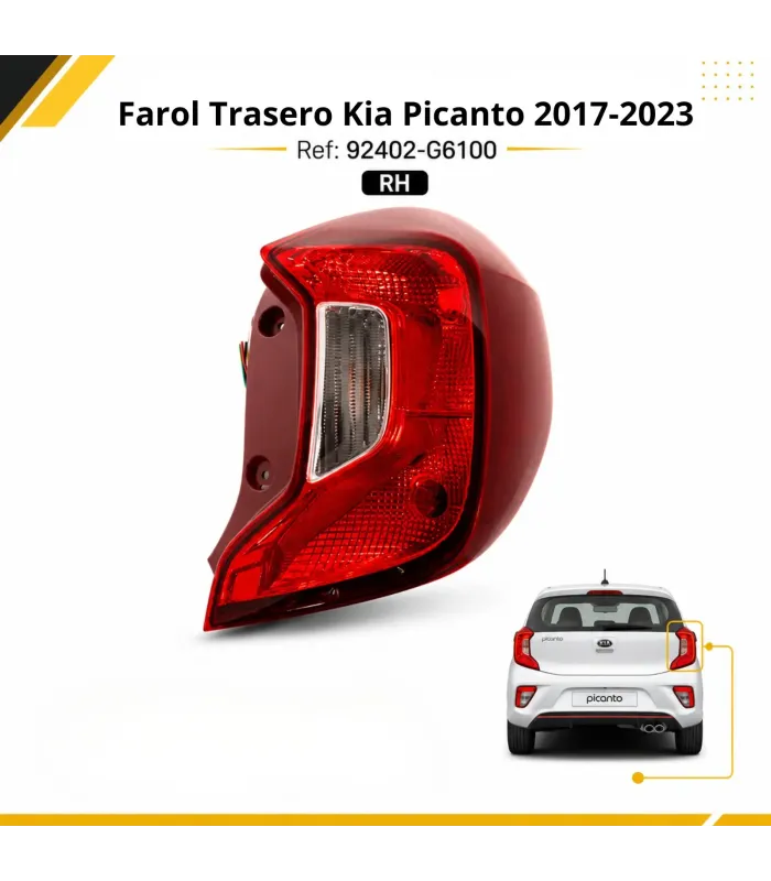Farol Trasero Kia Picanto 2017-2023 92402-G6100 92401-G6100 | Auto Fashion