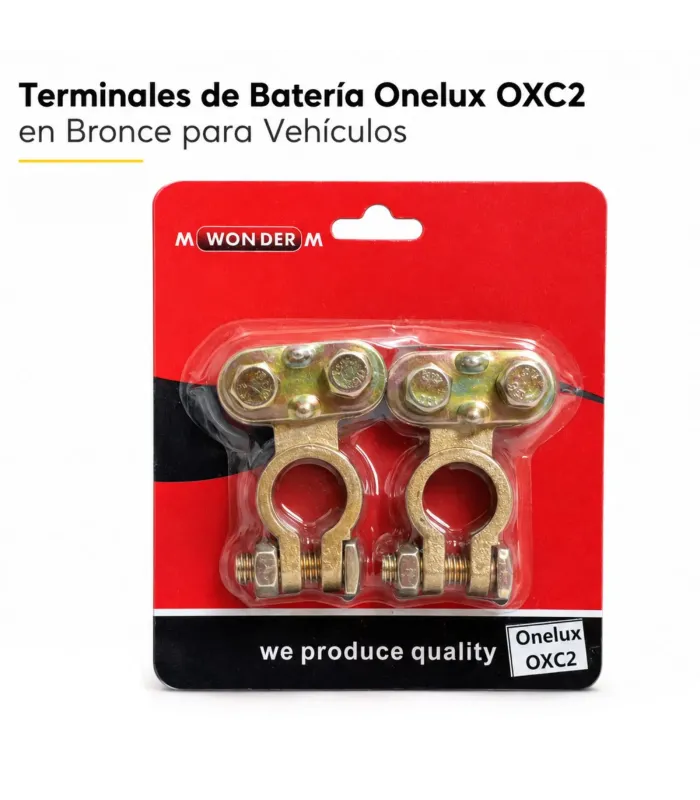 Terminales de batería Onelux OXC2 en bronce para vehículos